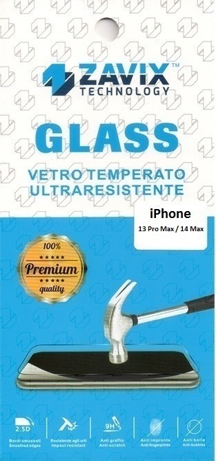 Pellicola vetro temperato per iPhone 13 Pro Max / 14 Plus