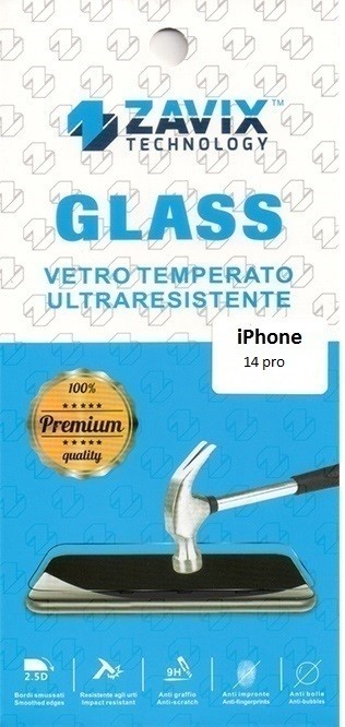 Pellicola vetro temperato per iPhone 14 Pro 