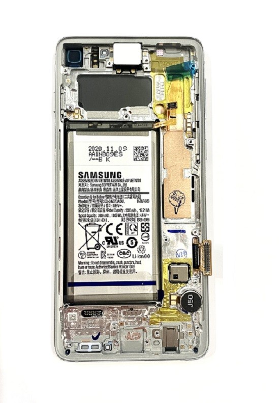 Samsung Galaxy S10 Originale LCD Prism Bianco SM-G973F+ Batteria