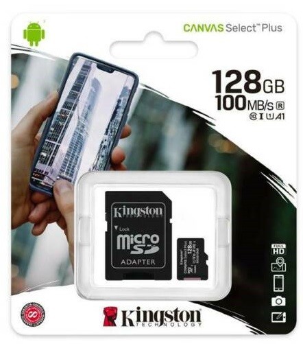 Scheda di memoria 128GB Kingston MicroSD Classe 10 100R A1 