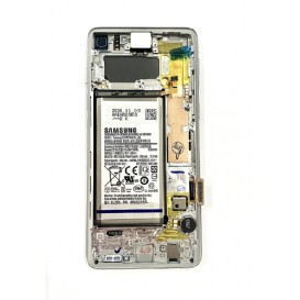 Samsung Galaxy S10 Originale LCD Prism Bianco SM-G973F+ Batteria